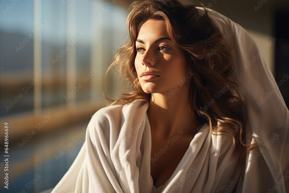 Portrait of a beautiful woman in the SPA complex of an expensive hotel Portrait of a beautiful woman in the SPA complex of an expensive hotel
