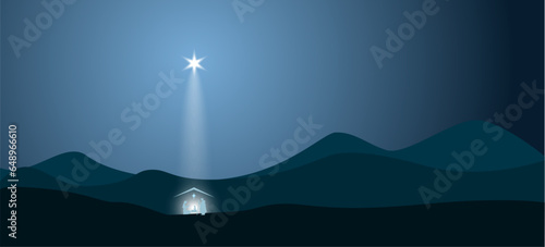 Star shines over manger of Jesus Christ