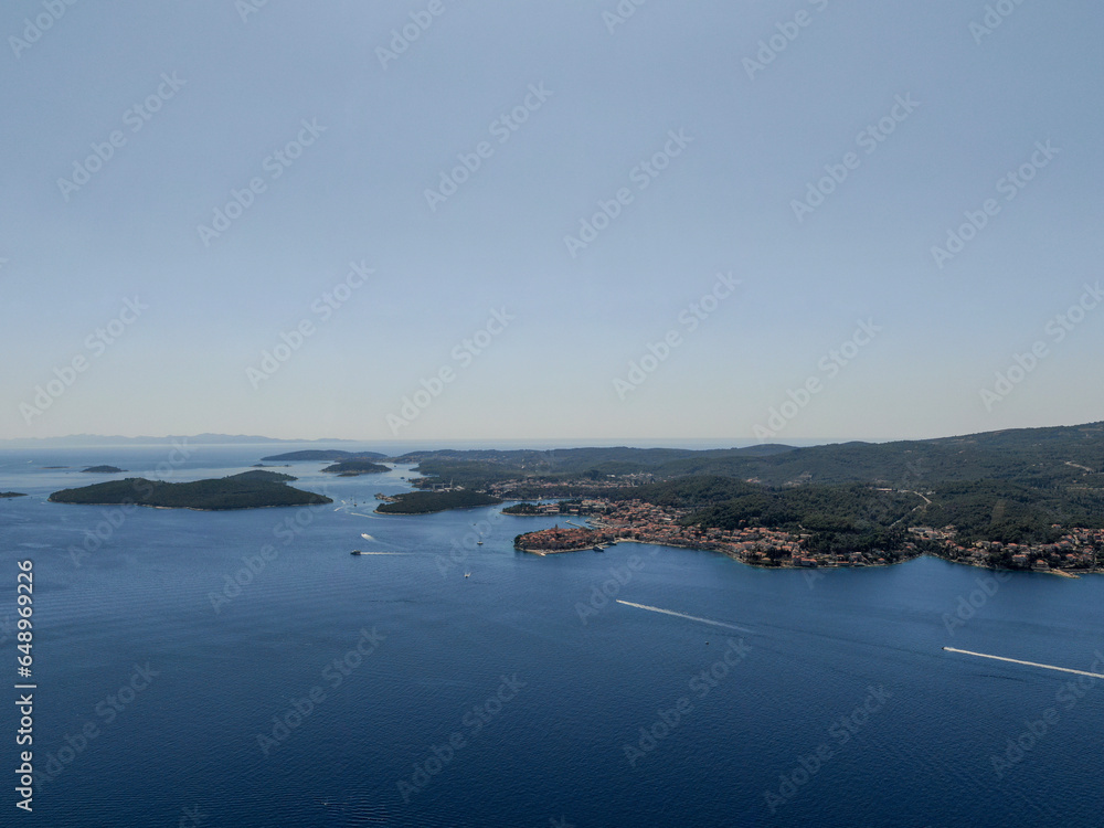 view of the sea from the drone in Croatia view of the sea from the drone in Croatia