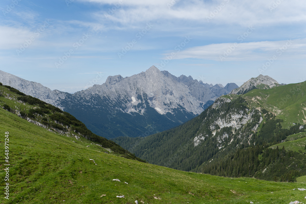 Alpine meadow in the mountains:Landscape from the Alps mountains, Tyrol, Austria. Landscape with stone mountains.: Landscape in the mountains