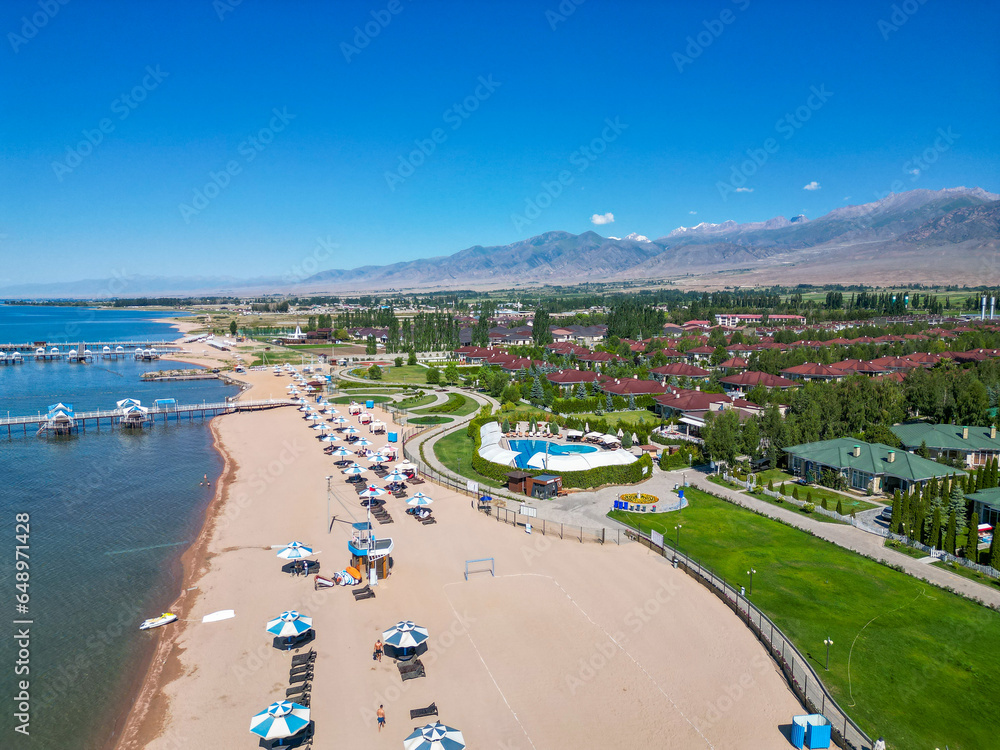 Aerial view of resort pier