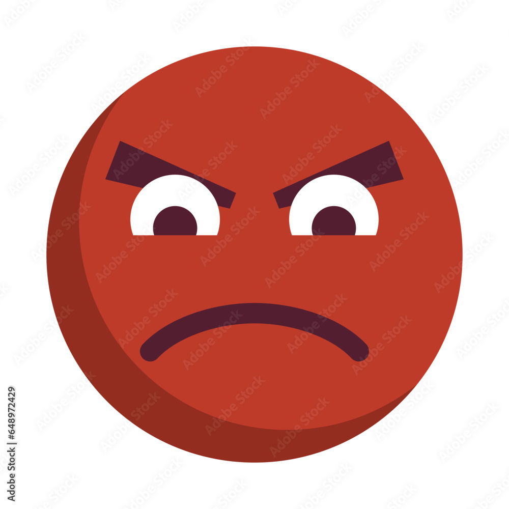 Look down on and angry face icon. Vector. Look down on and angry face icon. Vector.