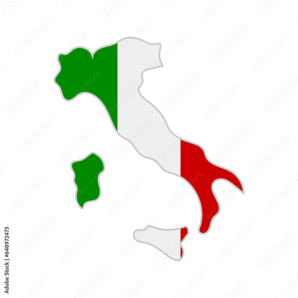 Italian flag map icon. Vector.