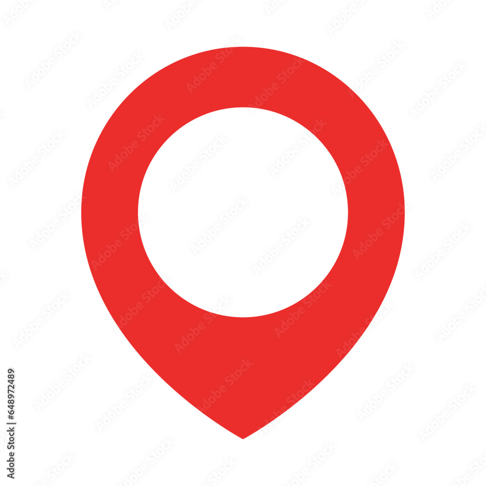 Round map pin icon. Vector.