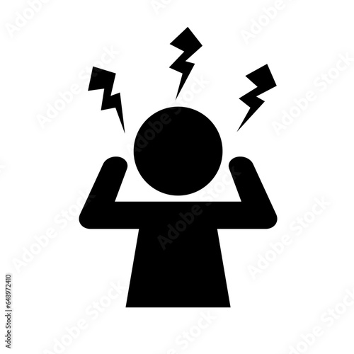 Angry person silhouette icon. Claiming person. Vector.