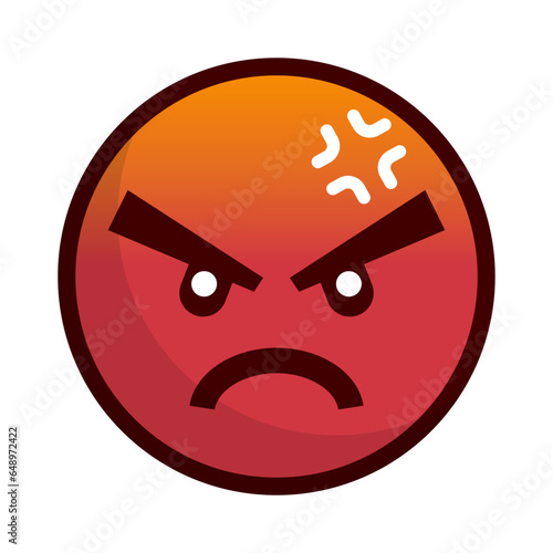 Angry face icon and angry sign. Vector.