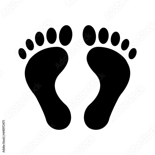 Human feet silhouette icon. Vector.