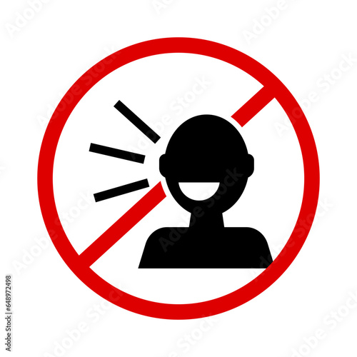 Conversation prohibited. Do not speak loudly. Vector.