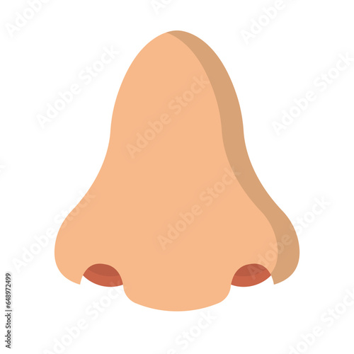 Flat design human nose icon. Vector.