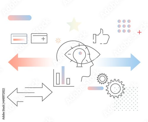 Research Methods - Qualitative and Quantitative Data - Stock Illustration