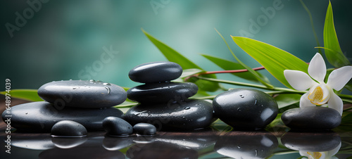  Calming Spa and Wellness Background - Smooth Pebbles and Bamboo