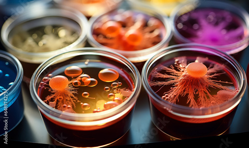 Microscopic Marvel: Bacterial Cultures in a Petri Dish for Scientific Analysis © Bartek