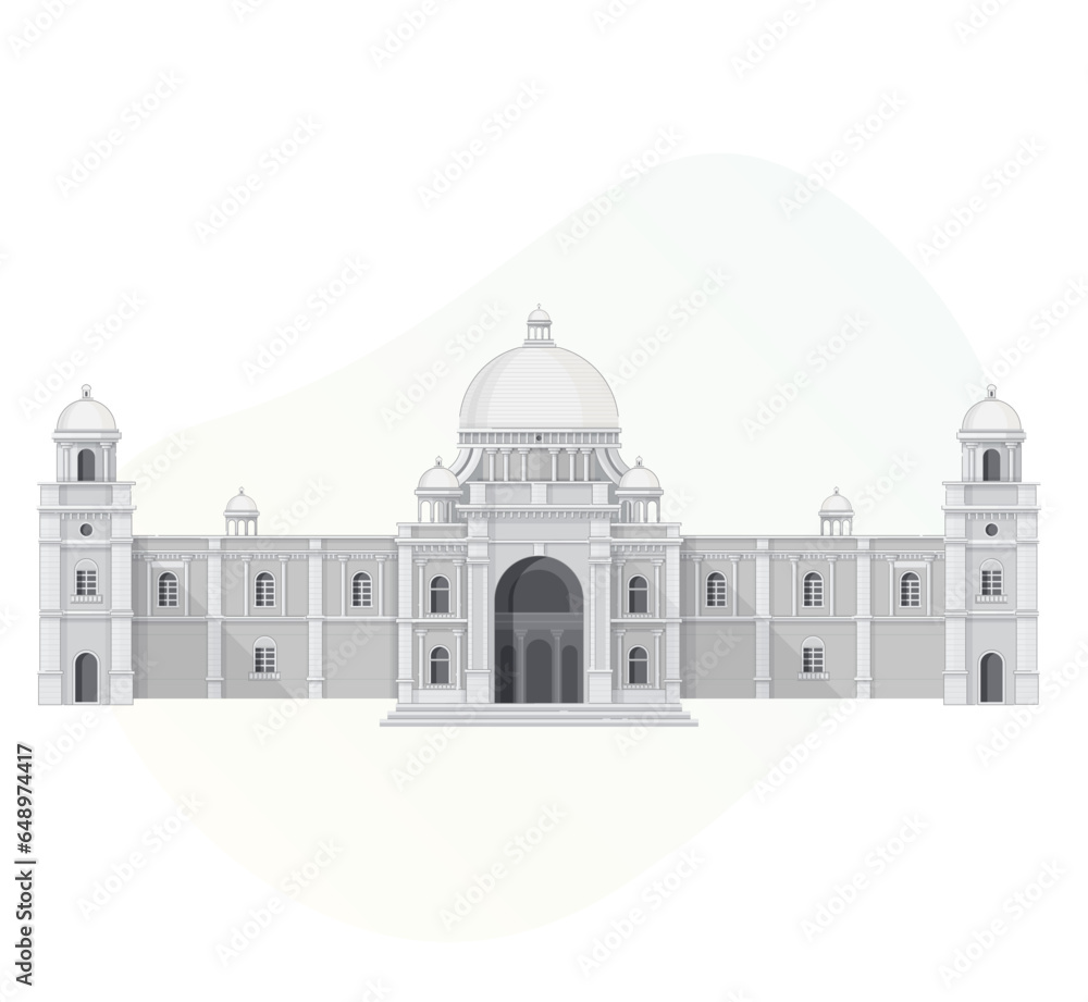 Kolkata City Icon - Victoria Memorial Icon Illustration