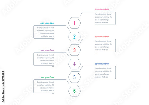 hexagon, honeycomb infographic template. six steps infographic template. web, internet, annual report, education, magazine infographic template