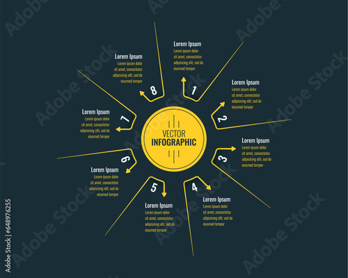 industrial information template. eight steps info template. annual report, magazine, web infographic template