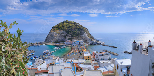 Fototapeta Naklejka Na Ścianę i Meble -  View of Sant’Angelo d'Ischia, a charming fishing village and popular tourist destination on island of Ischia in southern Italy. 