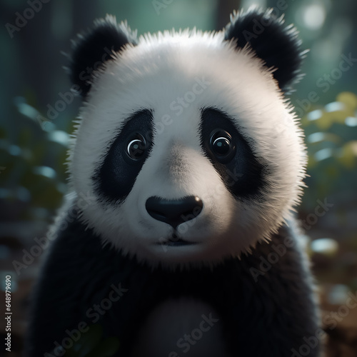 Cute panda closeup eyes