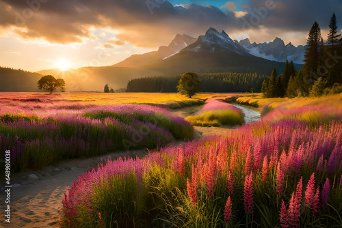 sunrise in the mountains
