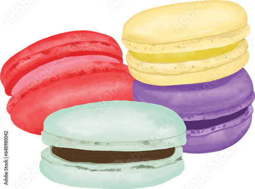 A drawing of colorful macarons 