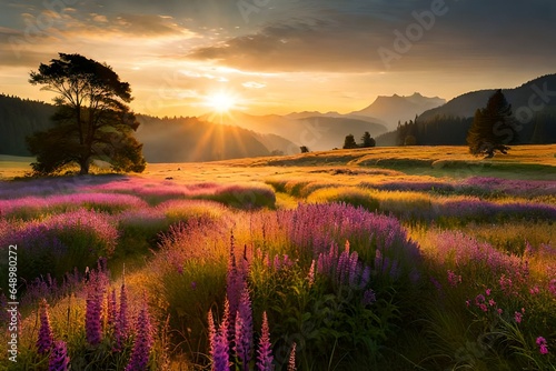 sunset in the mountains