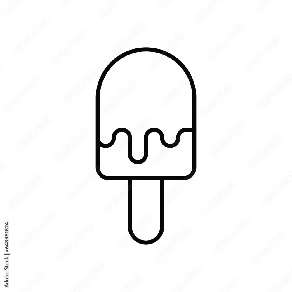 Stick ice cream outline icon isolated on white background. Vector illustration Stick ice cream outline icon isolated on white background. Vector illustration