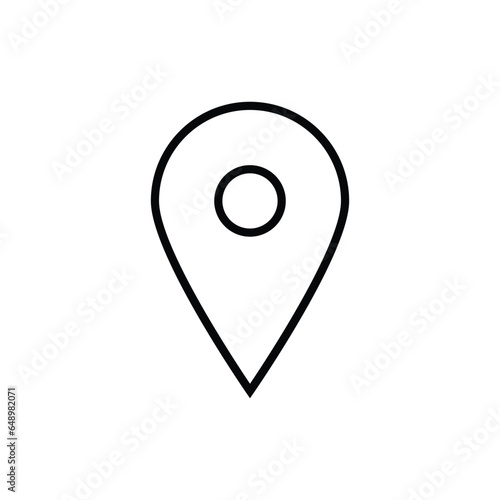 Map pointer outline icon isolated on white background, pinpoint icon. Vector illustration