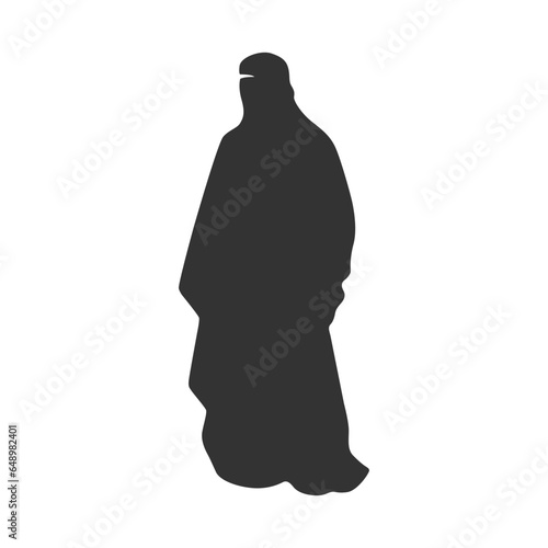 Muslim niqab woman silhouette. Vector illustration.
