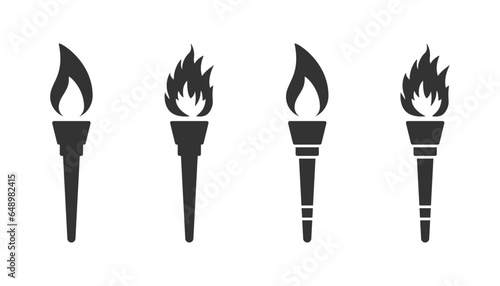 Torch icon isolated on a white background. Vector illustration.