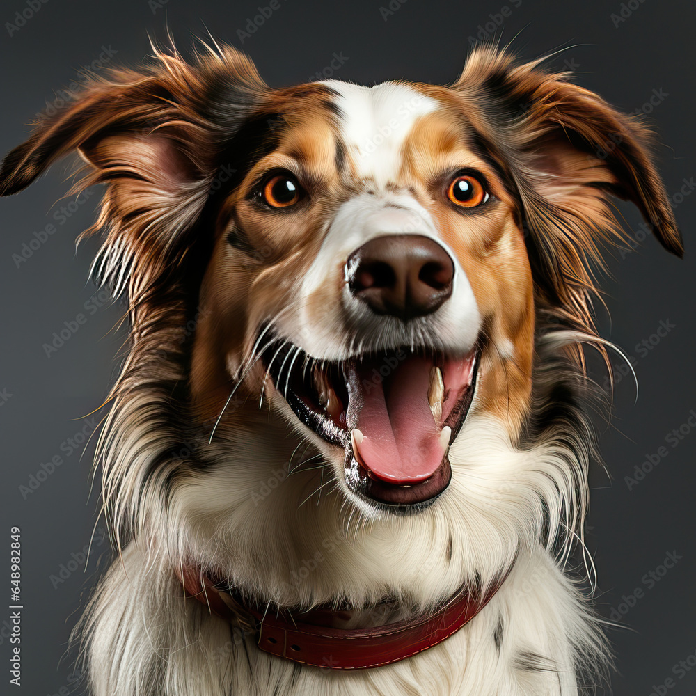  Portrait of a Brown and White Dog