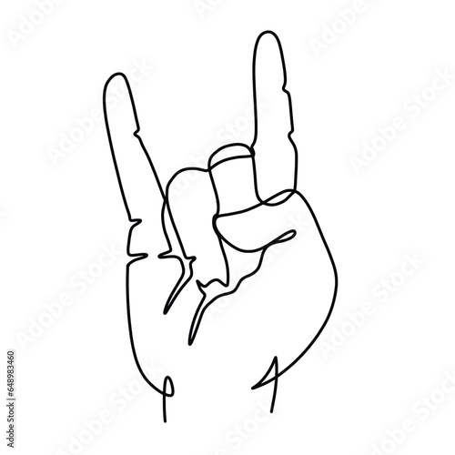 Vector continuous one line hand gestures illustration