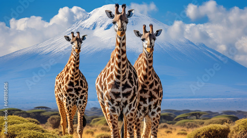 Giraffes in Kilimanjaro National Park