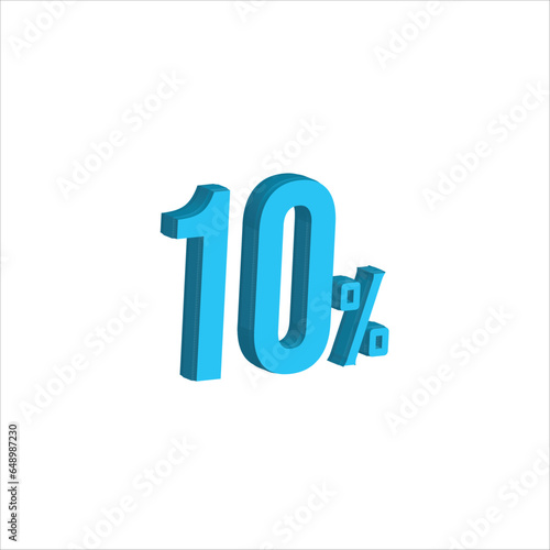10 Percent Sky blue   3d illustration sign on white background have work path. Special Offer Percent Discount Tag. Advertising signs. Product design. Product sales.
