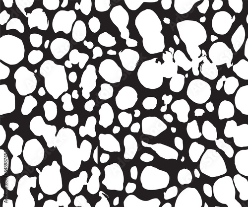 Seamless background with black and white circles and blogs.