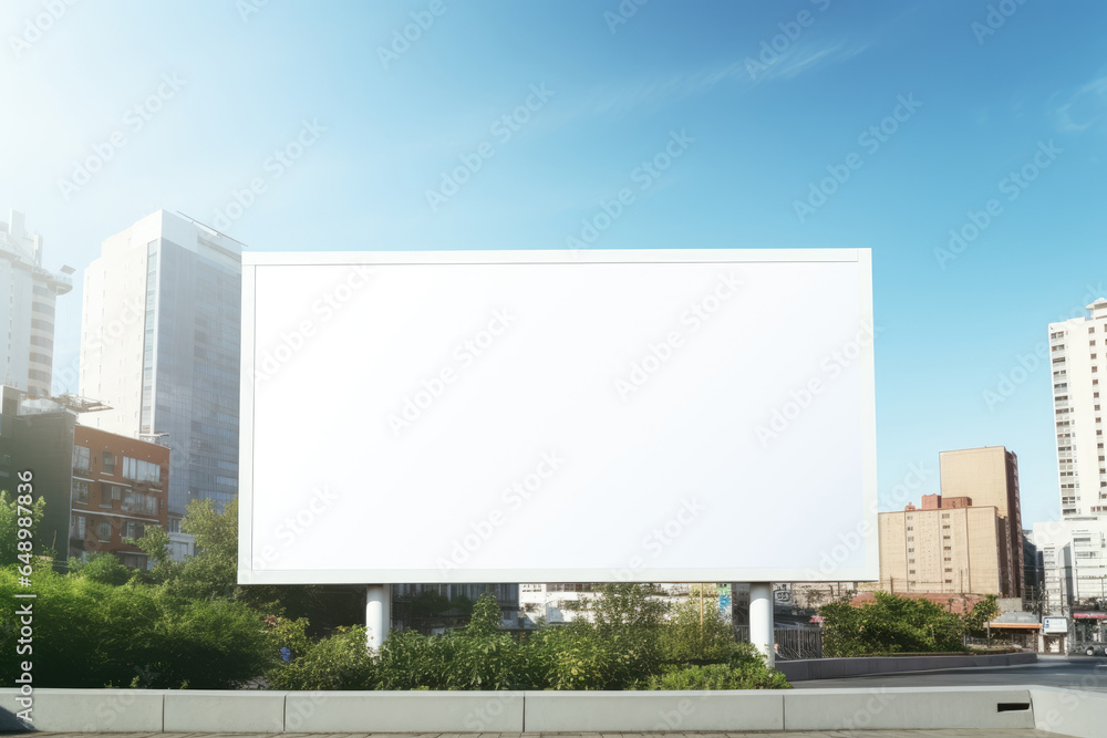 Fototapeta premium large commercial blank billboard mockup on urban city area