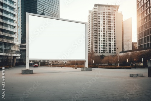 large commercial blank billboard mockup on urban city area