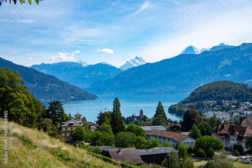 Lake Thun "Thunersee" as seen from the Spiezberg