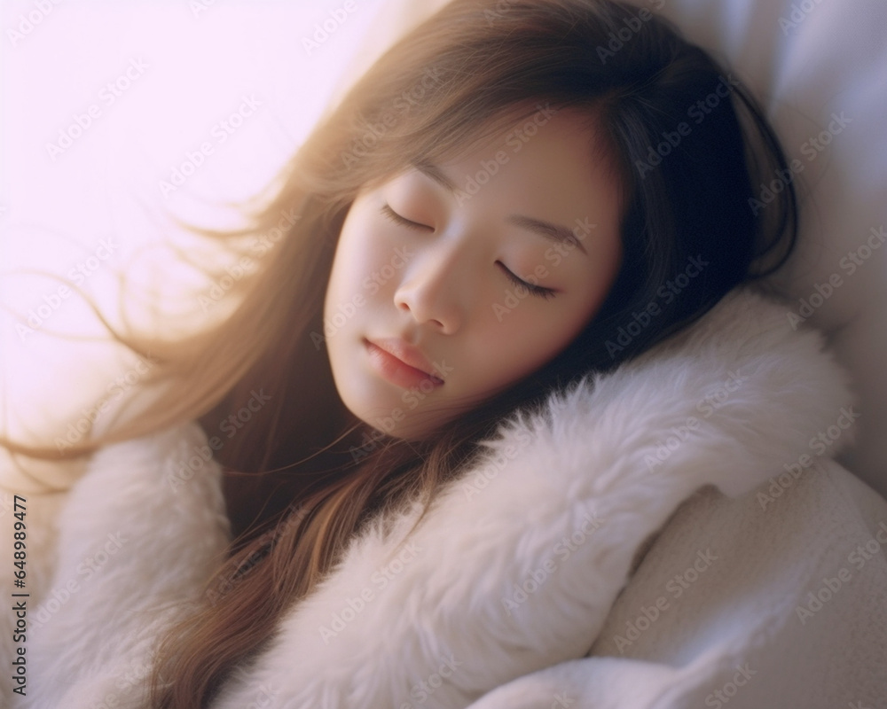 Sleeping asian woman