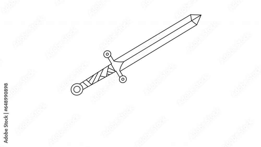 animated video of a moving sword sketch