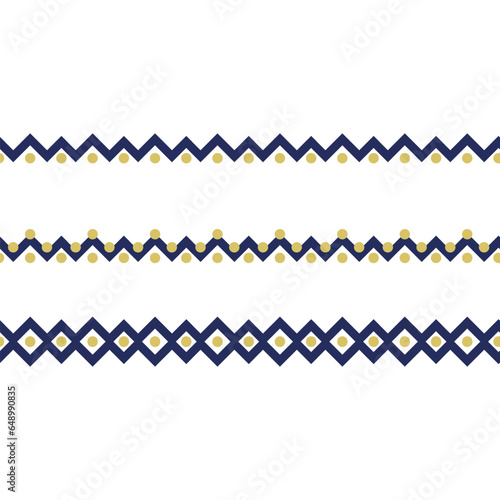 Abstract blue and gold borders on white background