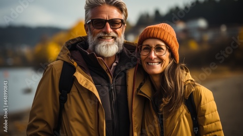 an adult couple enjoying a walk by the sea