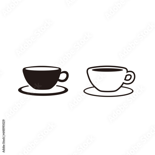 cup of coffee in black line color
