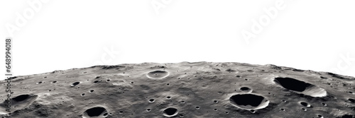 Moon surface isolated on transparent background - Generative AI