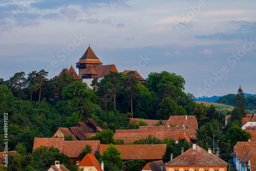 The fortified church of Viscri in Romania photo