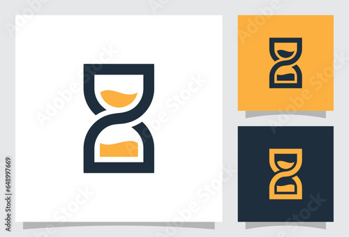 vector hourglass logo with modern premium style