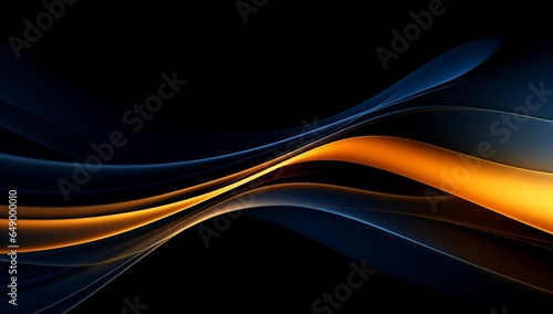 Elegant abstract wave background with dark blue and gold color. 3D flowing wavy backdrop, for business banner and gaming background