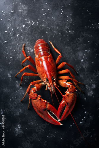 Beautiful red lobster on beautiful background, top view. Seafood concept.generative ai  © Ivan
