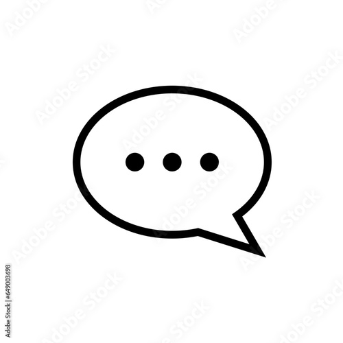 speech bubble with dot text 3 vector icon
