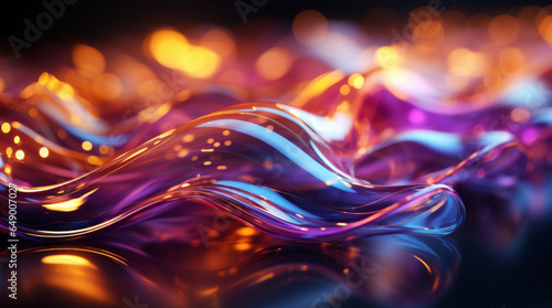 3d Abstract silicone fluid waves background photo