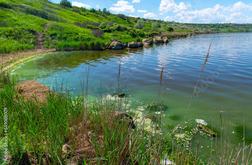 Eutrophication of the Khadzhibey estuary, blooms in the water of the blue-green algae Microcystis aeruginosa