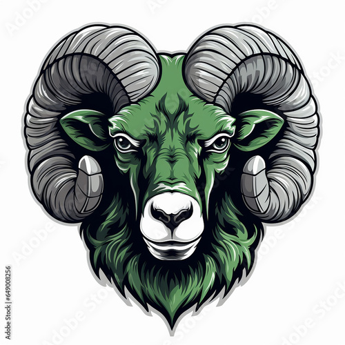a ram head illustration isolated on a white background